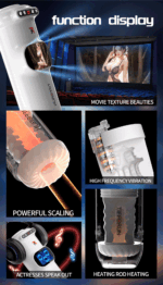 SexLure LCD Telescopic Heated Masturbation Device with Multi Mode Control - Image 2