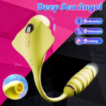 SexLure Manta Ray Sucking Retractable Vibrator With 9 Modes LCD Display USB Charging