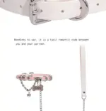 SexLure Snake Pattern White Collar, Adjustable 36-48cm, 2cm Width, Includes Leash, Stylish Play Accessory - Image 5