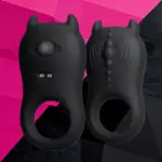 SexLure Demon Vibrating Cock Ring Liquid Silicone 10 Modes Magnetic Charging Waterproof