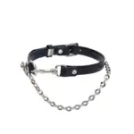 SexLure Snake Pattern Hook Buckle Collar PU Neck Accessory with Metal Ring Design - Image 3