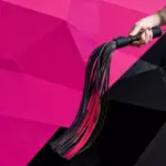 SexLure Obsidian Black Leather Whip 60cm PU Material