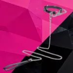 SexLure Snake Pattern Hook Buckle Collar PU Neck Accessory with Metal Ring Design