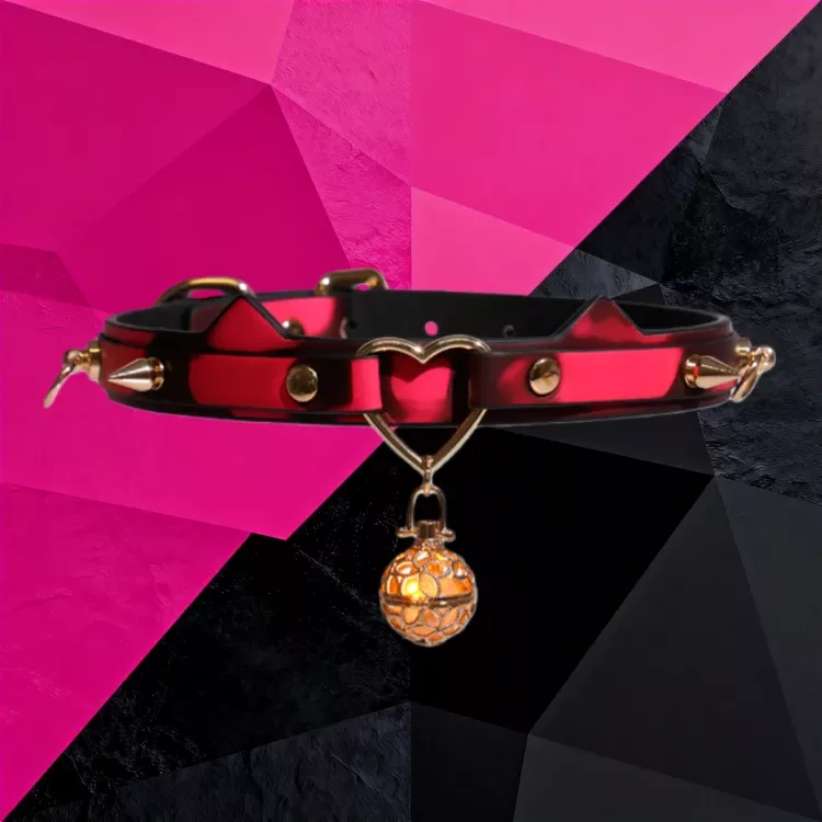 21 SexLure Temperature Sensitive Cat Ear Bell Choker Collar for Puppy Play - Image 1