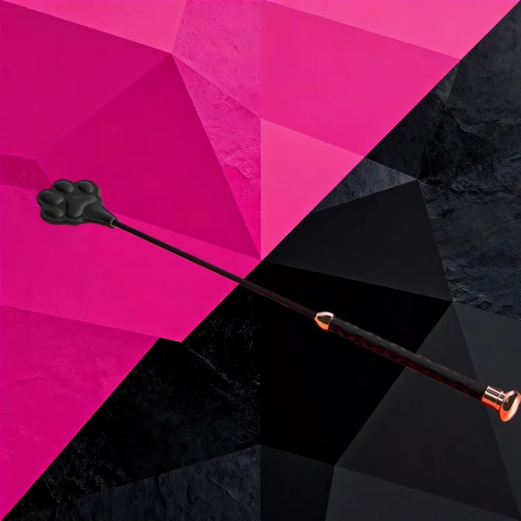 21 SexLure Genuine Leather Cat Paw Paddle Obsidian and Ruby Colors - Image 1