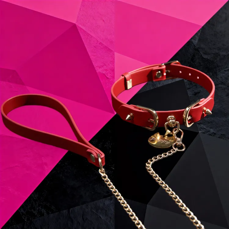 21 SexLure Genuine Leather Punk Collar Adjustable With Metal Ring - Image 1