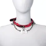 SexLure Flame Color Changing Choker Adjustable PU Neck Accessory with Metal Chain - Image 10