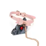 SexLure Pink Butterfly Bell Choker – Adjustable PU Neck Accessory with Zinc Alloy Bell, Elegant Bow Design, Lightweight Fashion Style - Image 9