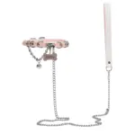 SexLure Snake Pattern White Collar, Adjustable 36-48cm, 2cm Width, Includes Leash, Stylish Play Accessory - Image 2