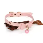 SexLure Pink Butterfly Bell Choker – Adjustable PU Neck Accessory with Zinc Alloy Bell, Elegant Bow Design, Lightweight Fashion Style - Image 2