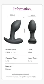 SexLure App Controlled Vibrating Anal Plug Dual Use Silicone 9 Modes Waterproof - Image 2