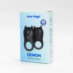 SexLure Demon Vibrating Cock Ring Liquid Silicone 10 Modes Magnetic Charging Waterproof - Image 4
