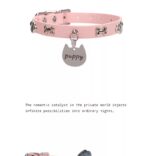 SexLure Pink Bone Collar Adjustable Silver Charm Pet Accessory - Image 6