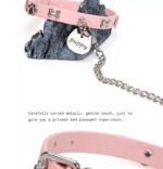 SexLure Pink Bone Collar Adjustable Silver Charm Pet Accessory - Image 7