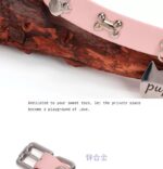 SexLure Pink Bone Collar Adjustable Silver Charm Pet Accessory - Image 9