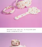 SexLure Pink Playful Accessory Set Adjustable Collar Wrist and Ankle Bands Eye Mask - Image 3